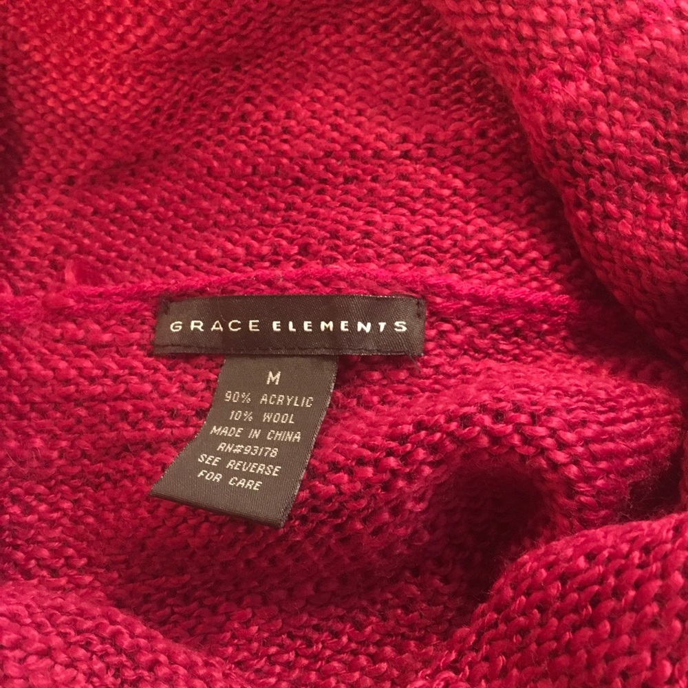 Grace Elements Raspberry Cowl Sweater M Free Ship - image 4